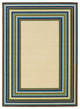5' X 8' Ivory Mediterranean Blue And Lime Border Indoor Outdoor Area Rug