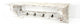 9.75" X 8" X 30" White Vintage Wooden Wall Shelf With 4 Metal Hooks