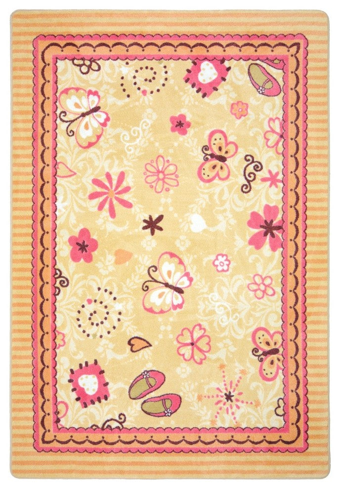 Kid Essentials Rug, Hearts and Flowers, 3'10"x5'4"