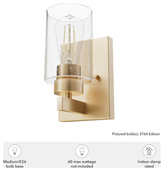 Hartland Alturas Gold With Seeded Glass 1 Light