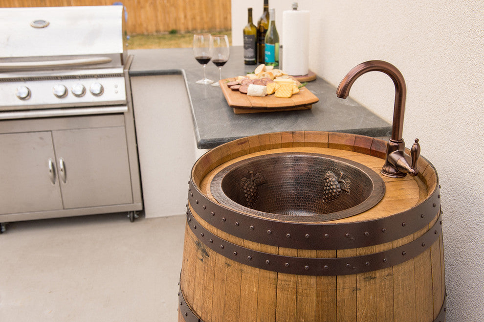 Wine Barrel Vanity with Bar Sink