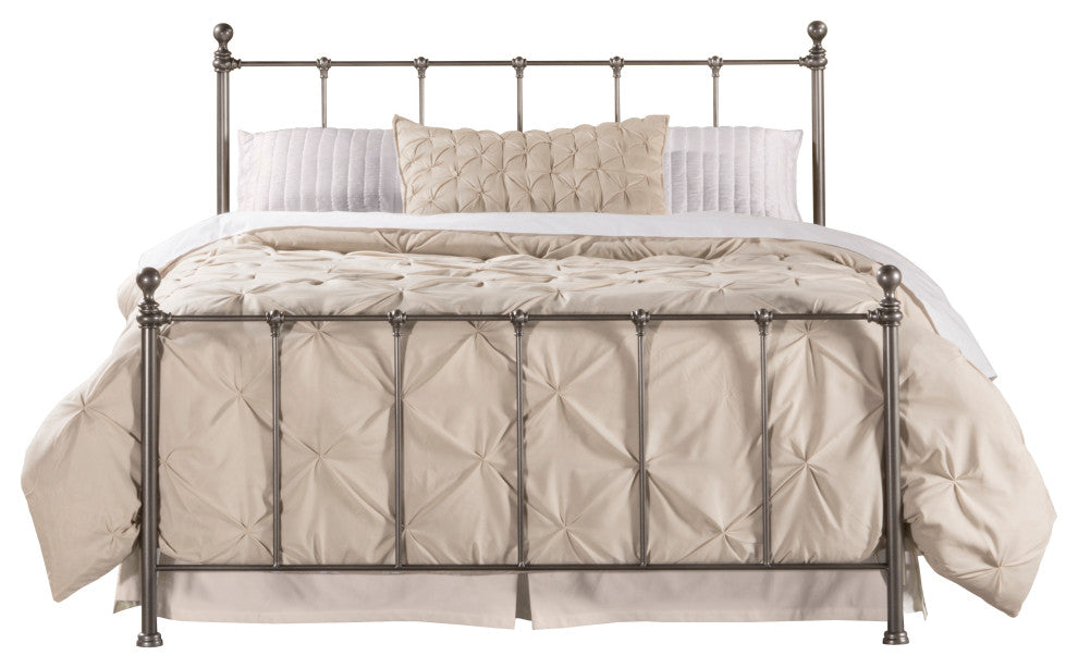 Hillsdale Molly Metal Headboard and Footboard, Black Steel, Queen Bed With Frame