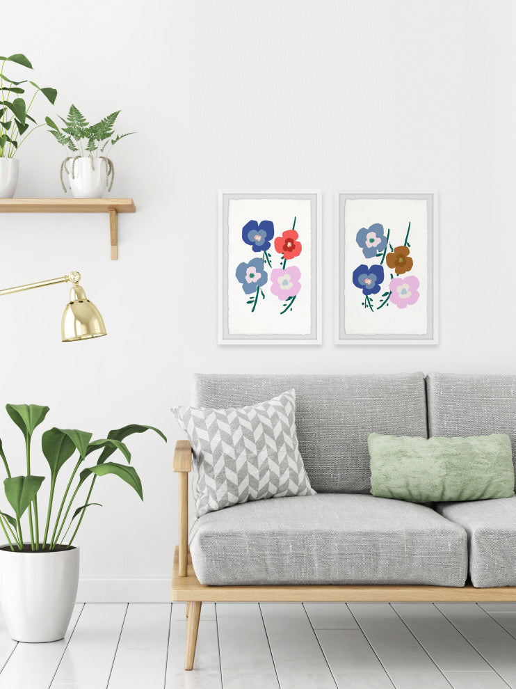 Flowers Are Friends Diptych, Set of 2, 8x12 Panels