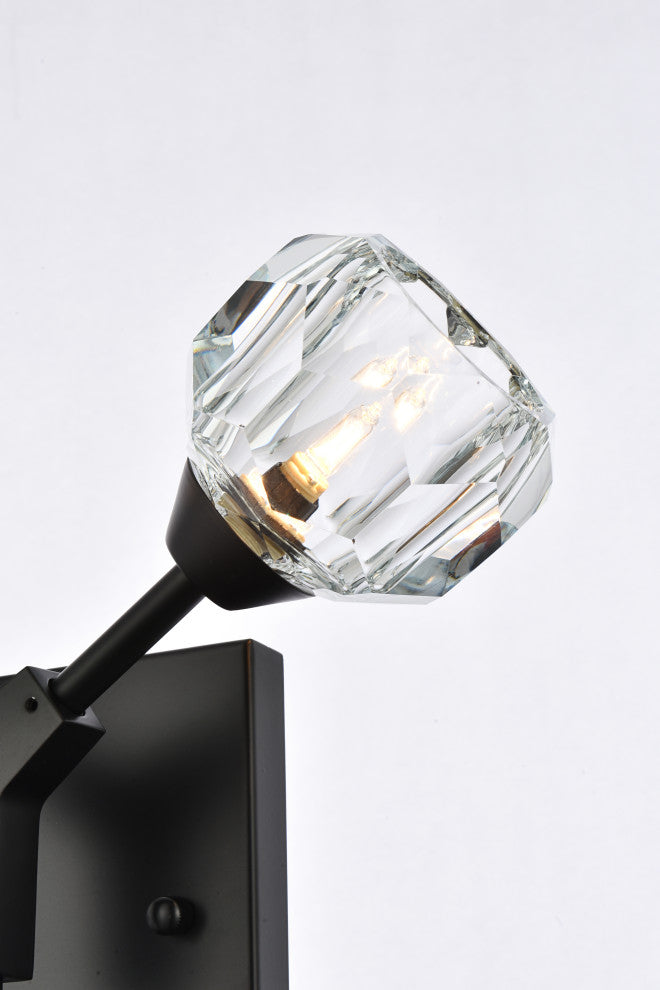 2 Light Wall Sconce, Black