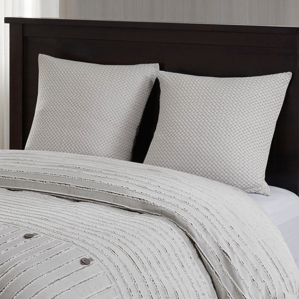 Madison Park Signature Essence Grey Comforter Duvet Cover Set w Removable Insert