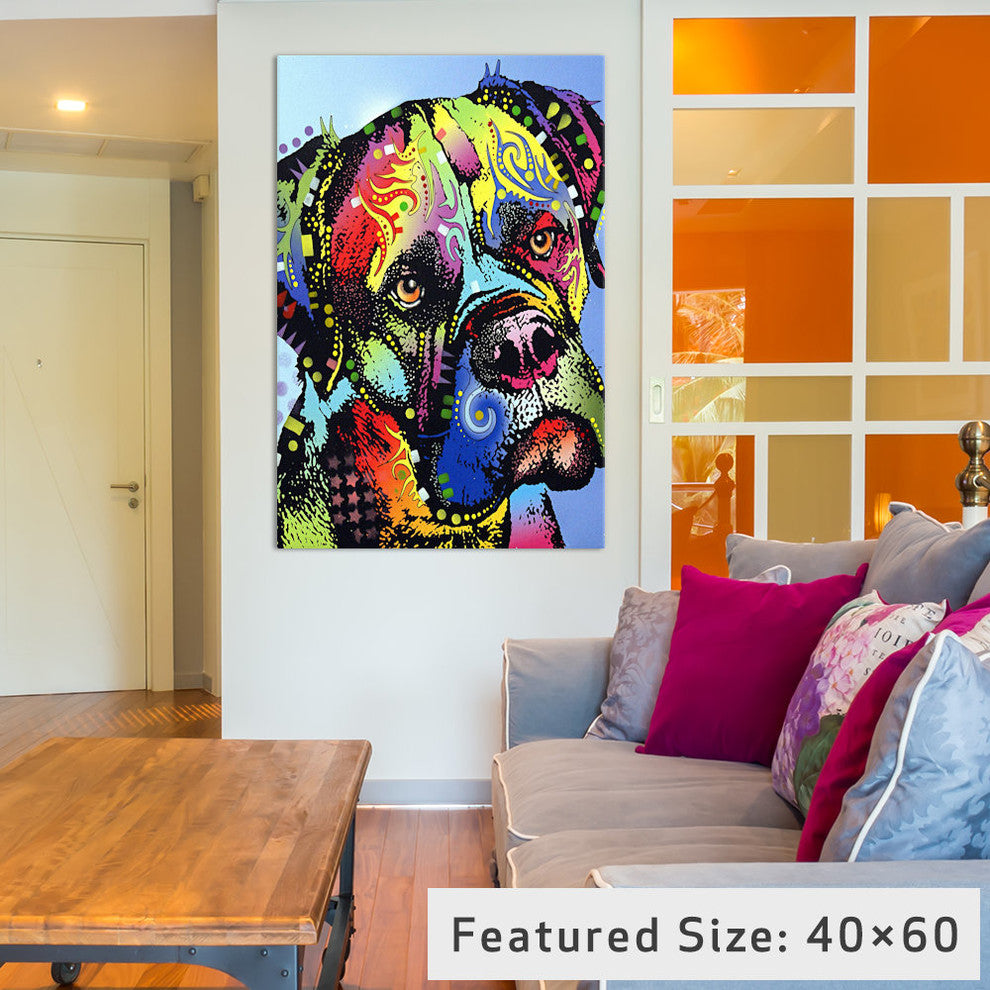 "Mastiff Warrior" Wrapped Canvas Art Print, 18x12x1.5