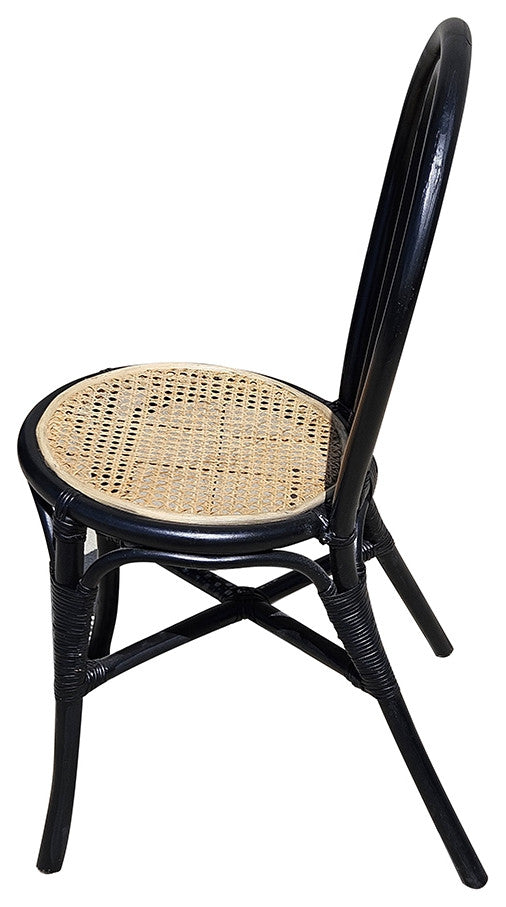 Gewnee black Rattan Dining Chair Set of 2