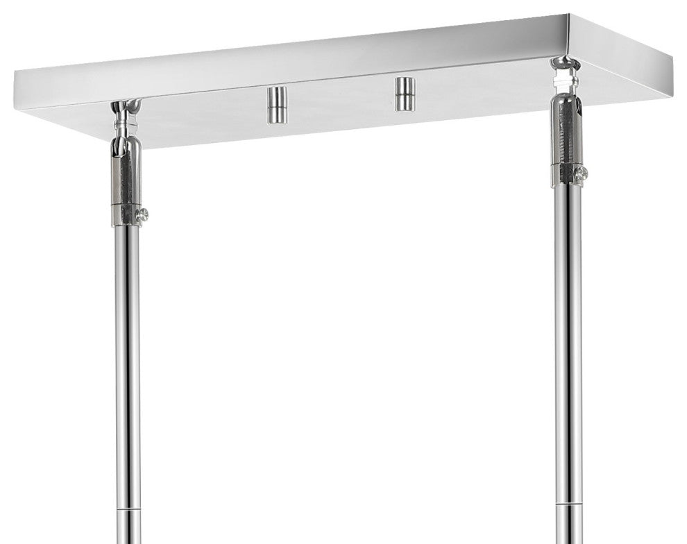 Atlas 6-Light Modern Vintage Iron Arm-Adjustable LED Chandelier, Chrome, 63"