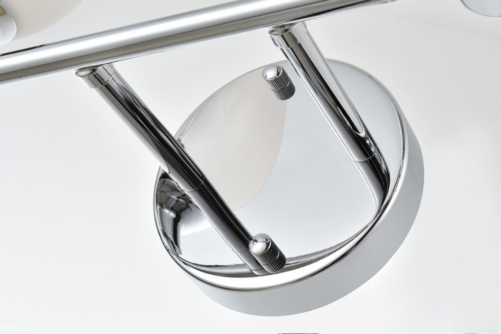 4 Light Chrome And Frosted White Bath Sconce