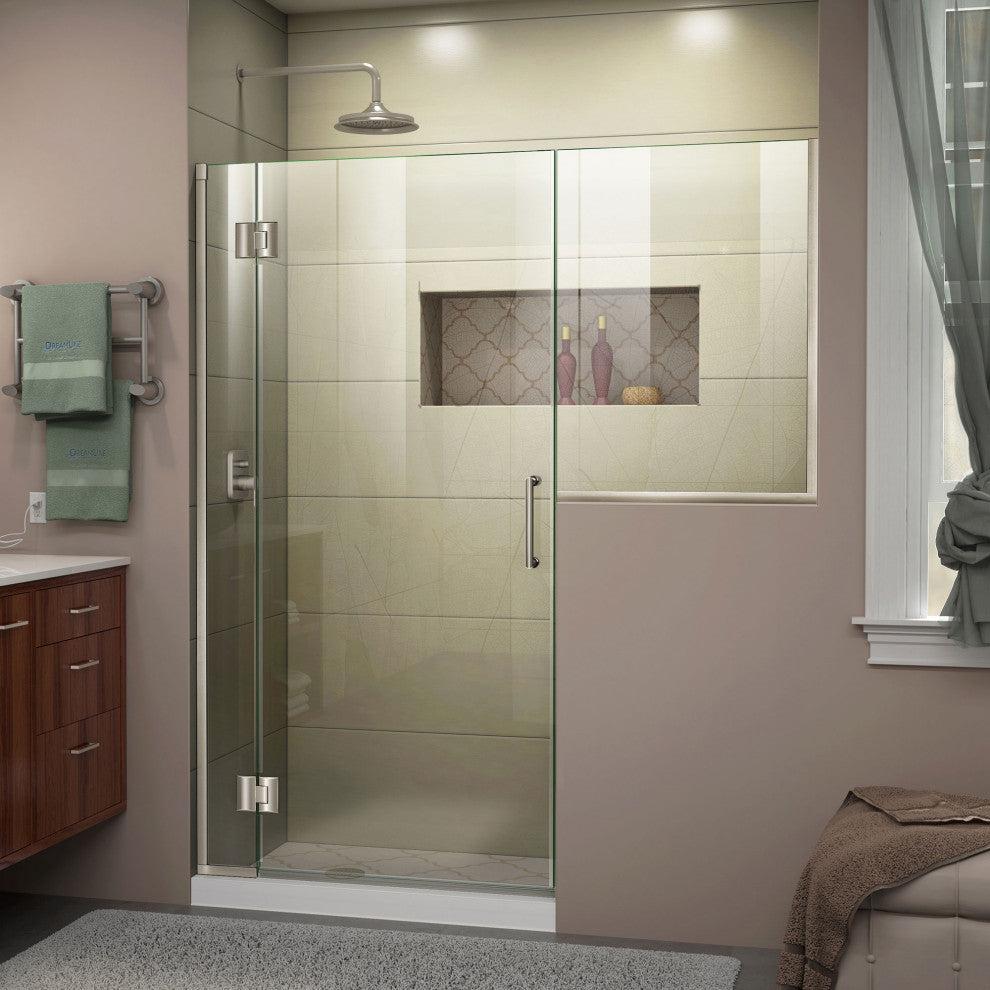 DreamLine Unidoor-X 66-66 1/2x72 Hinged Shower Door Brushed Nickel, D1243634-04