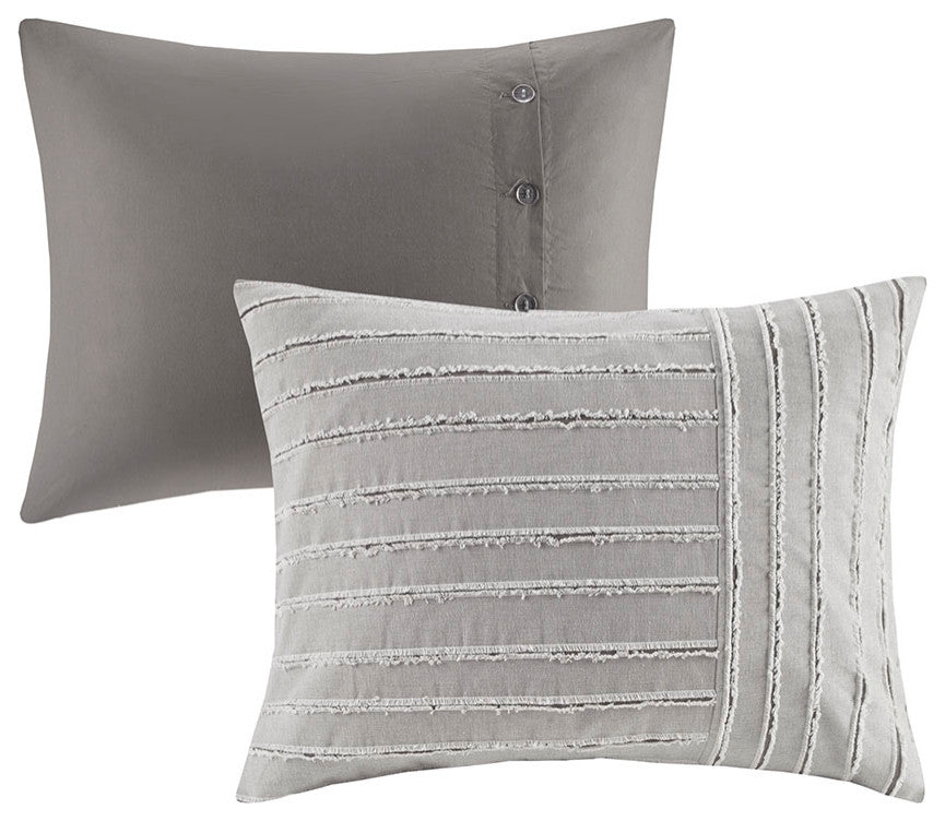 Madison Park Signature Essence Grey Comforter Duvet Cover Set w Removable Insert