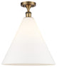 Innovations 516-1C-BB-GBC-161 1 Light Semi-Flush Mount, Brushed Brass