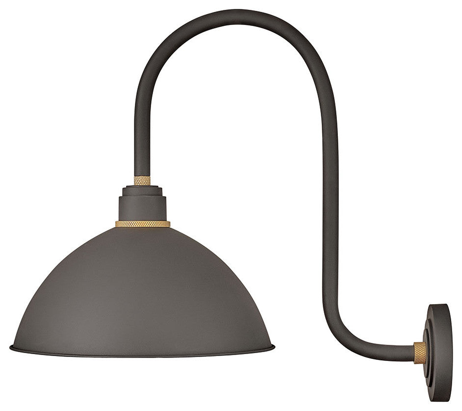 Hinkley Foundry Dome Large Tall Gooseneck Barn Light, Museum Bronze