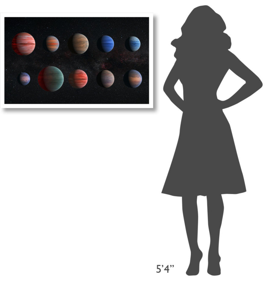 "Artist Impression of Hot Jupiter Exoplanets - Unannotated" Paper Art, 38"x24"