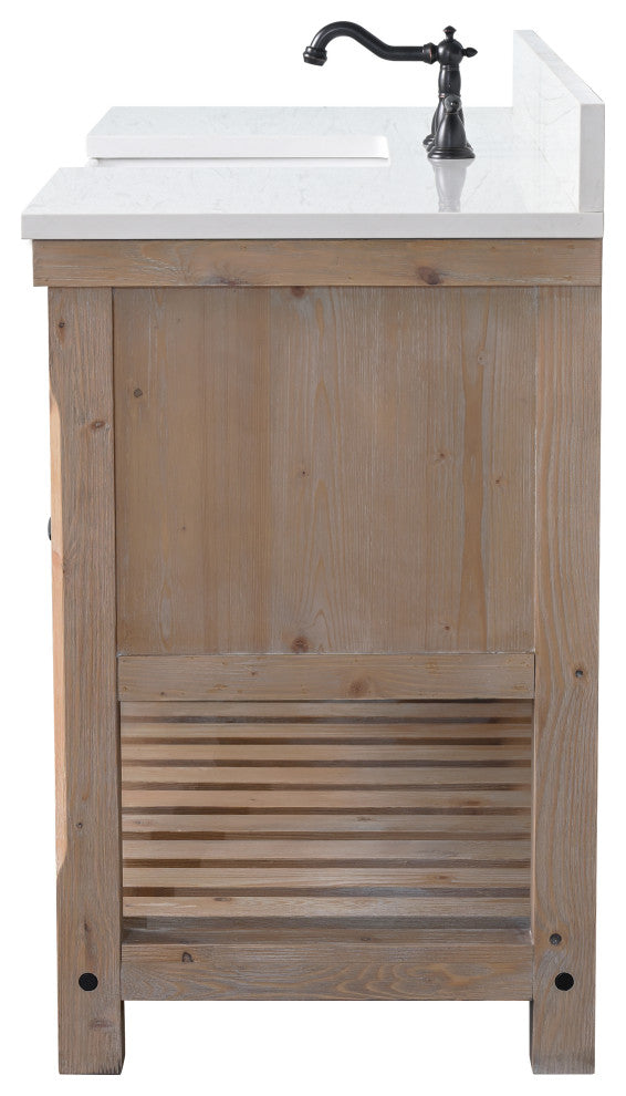 Wesley 60" Bathroom Vanity, Weathered Natural
