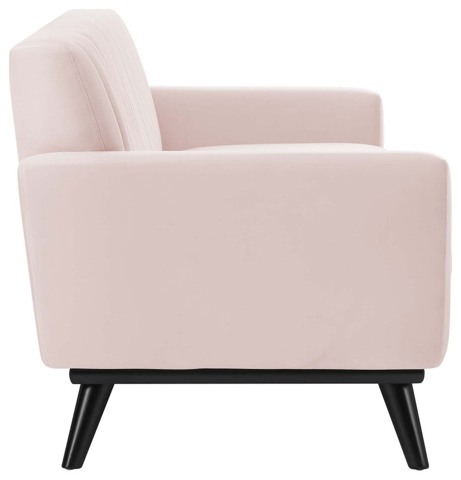 Engage Channel Tufted Performance Velvet Sofa Pink