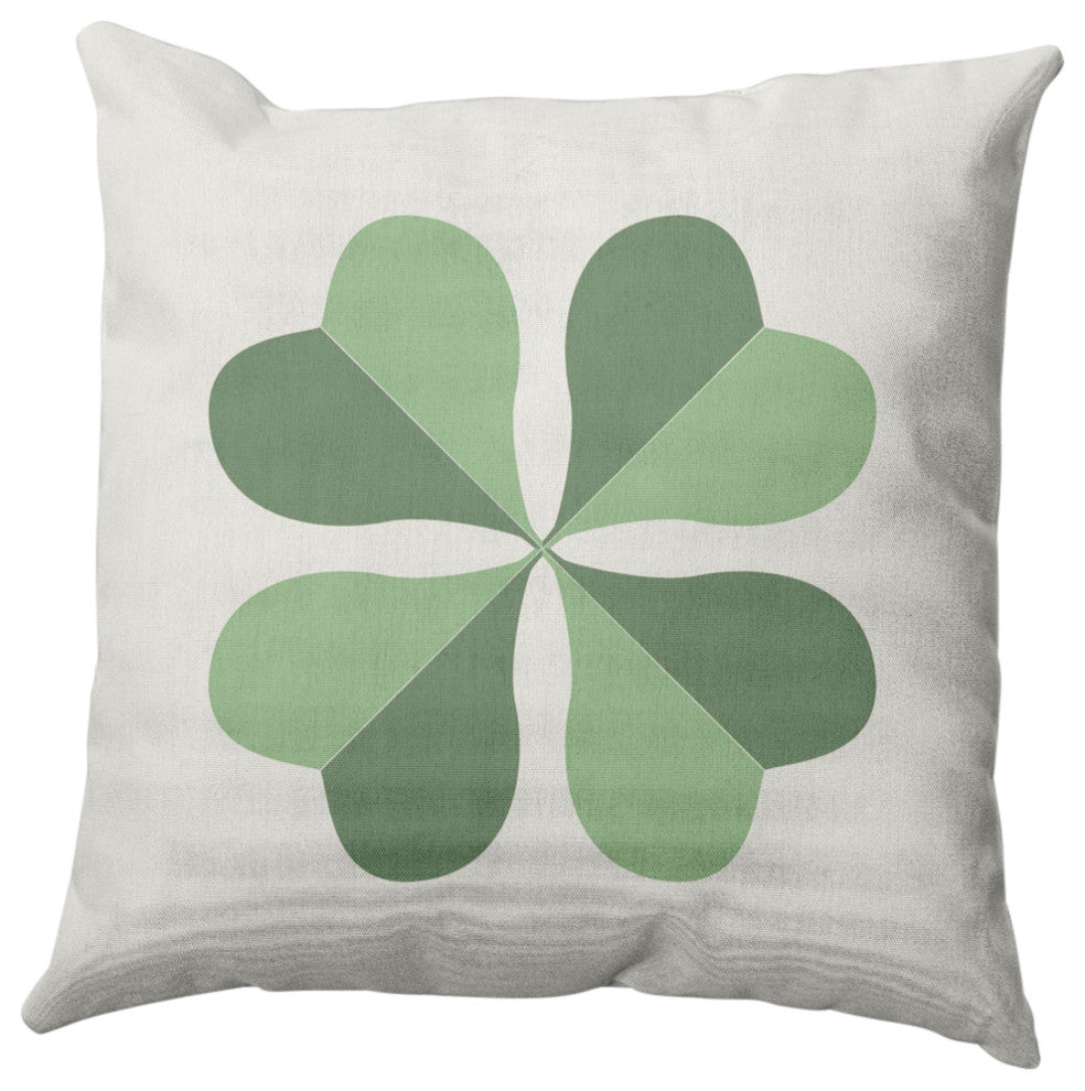 Lucky Clover St. Patrick's Day Throw Pillow, Laurel Tree Green, 18x18"