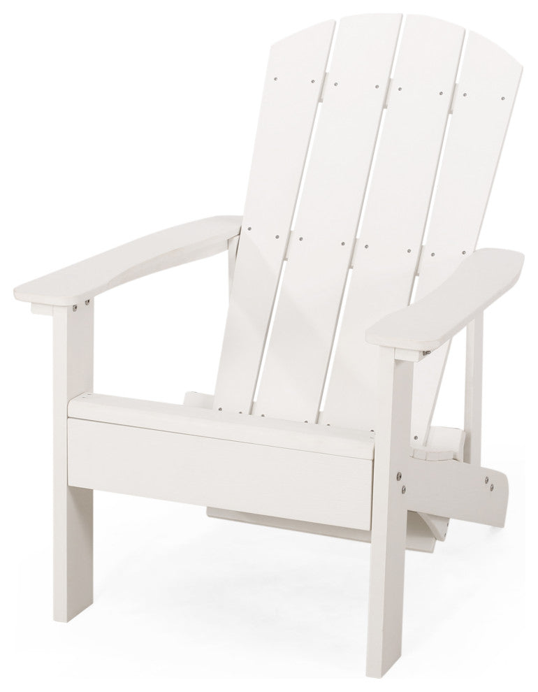 Oaks Aura Outdoor Classic White Solid Wood Adirondack Chair Foldable, White