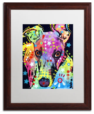 Dean Russo 'Whippet' Art, Wood Frame, White Matte, 20"x16"