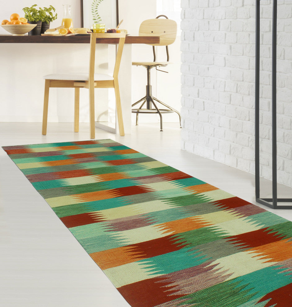 Winchester Kilim Cadie Red/Ivory Runner, 2'9x9'8