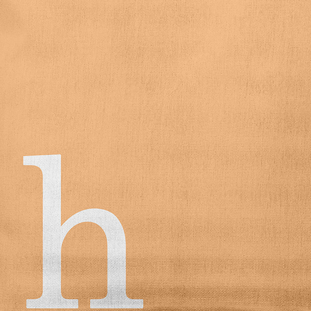 26"x26" Modern Monogram Decorative Throw Pillow, Pale Gold