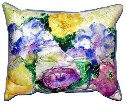 Zippered Betsy Drake Watercolor Garden Outdoor Pillow 20 Inch x 24 Inch