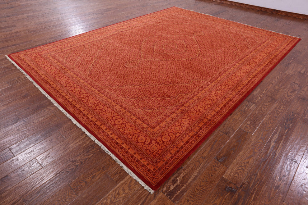 9' 3" X 12' 5" Persian Tabriz Handmade Wool & Silk Rug - Q13006