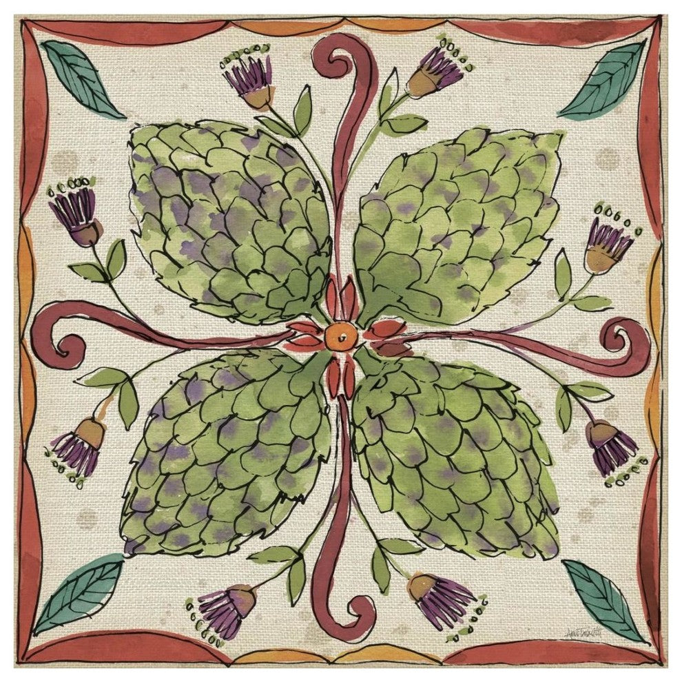 "Farmers Feast Tiles III" Digital Paper Print by Anne Tavoletti, 26"x26"