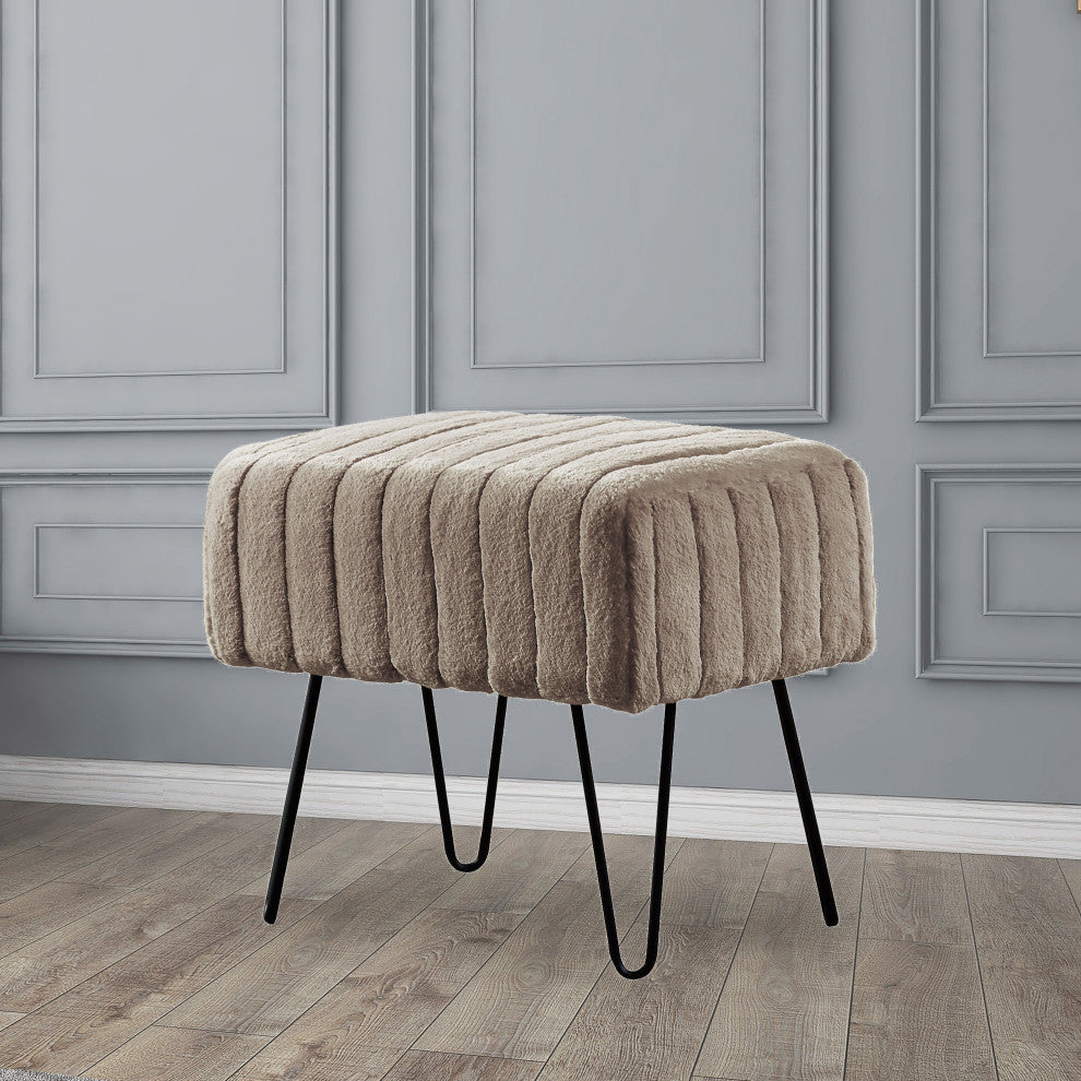 Serenta Super Mink Ottoman, Fungi, 19''x13''x17''