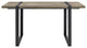 Industrial Dining Table, Warp Around Metal Legs & Rectangular Top, Brown