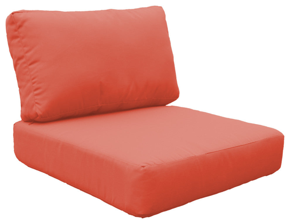 Covers for Low-Back Chair Cushions 6 inches thick, Tangerine