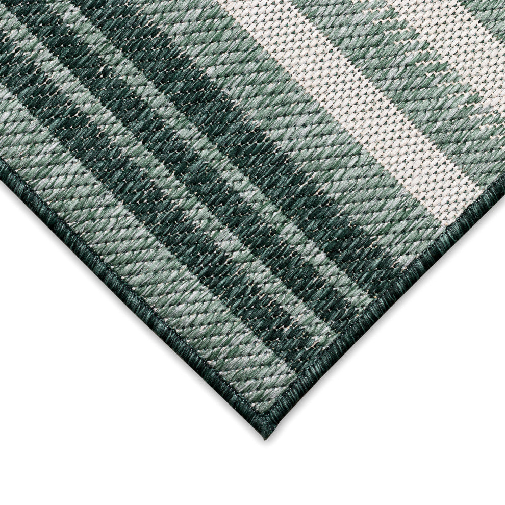 Malibu Faded Stripe Indoor/Outdoor Rug, Green, 1'11"x4'11" Runner