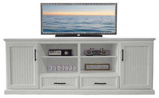 90" Modern Coastal TV Center, Bright White