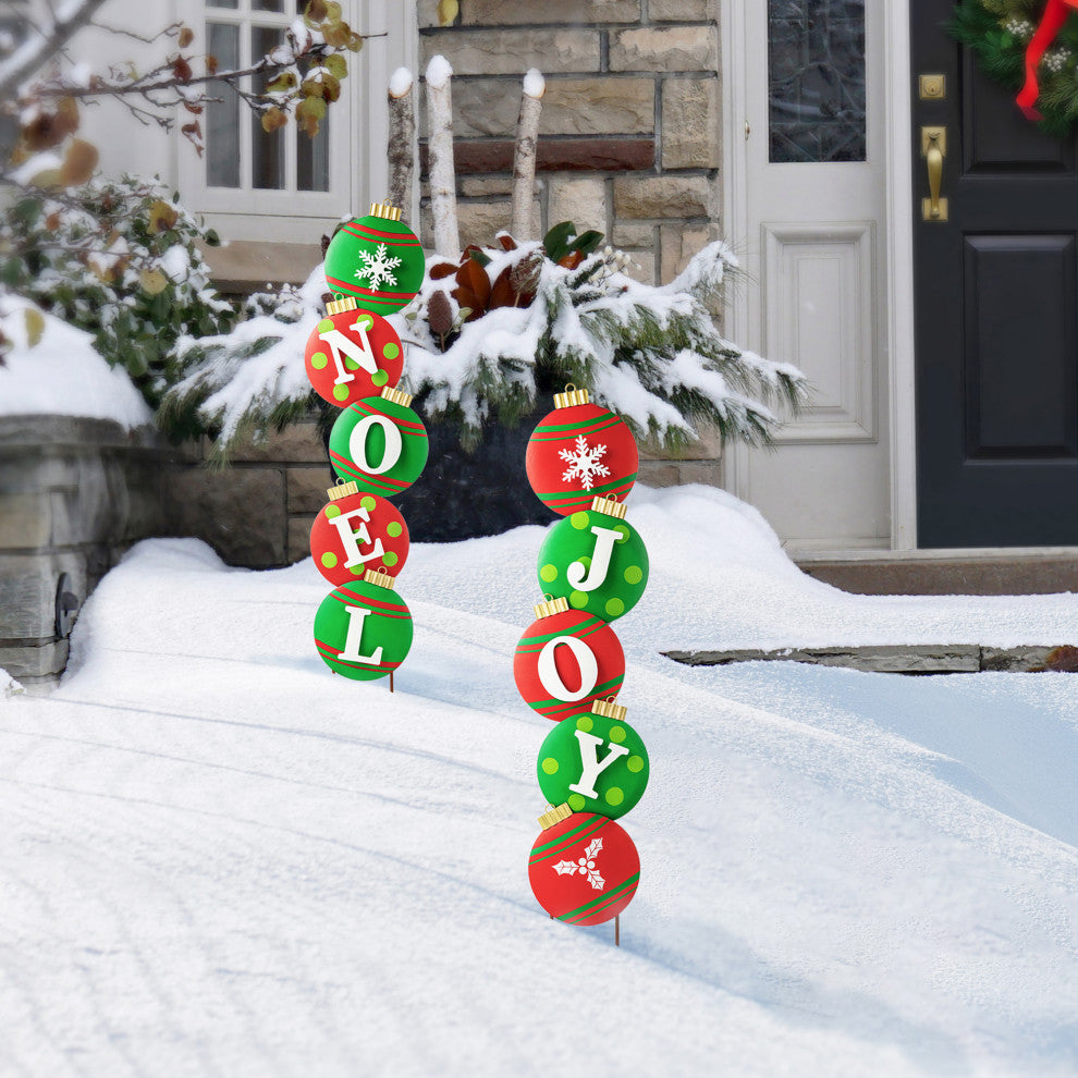 42"H Metal JOY Ornament Yard Stake
