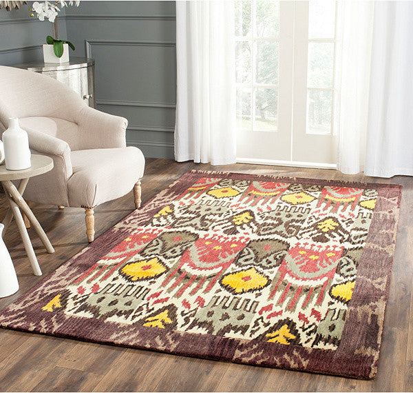 Safavieh Ikat Ikt217A Creme, Brown Area Rug, 2''x8'' Runner