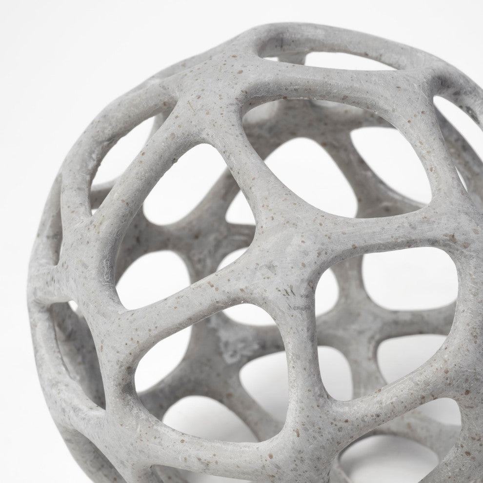 Spiro 6Lx6W Off-White Hollow Decorative Orb