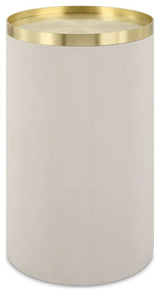 Uttermost 22991 Circuit 14"W Leather and Metal Accent Table - Brushed Brass /