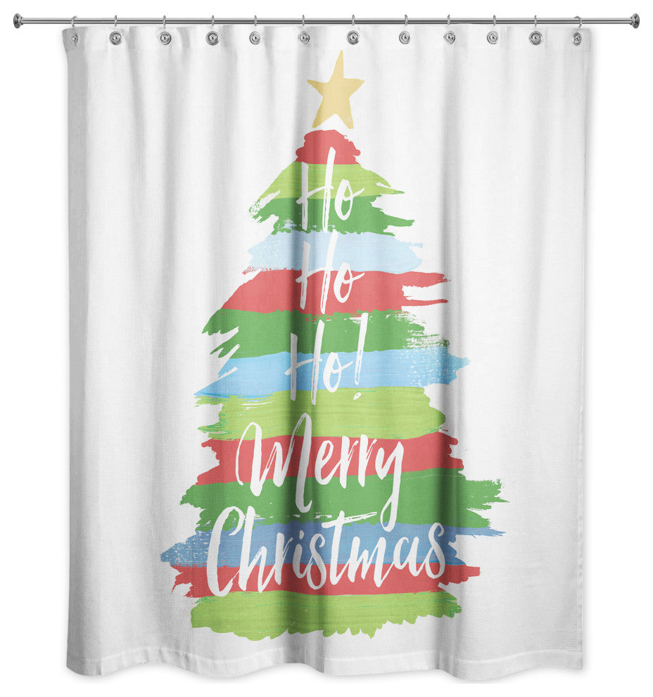 Painty Christmas Tree 71x74 Shower Curtain