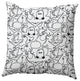 Halloween Outlines Accent Pillow, White, 26"x26"