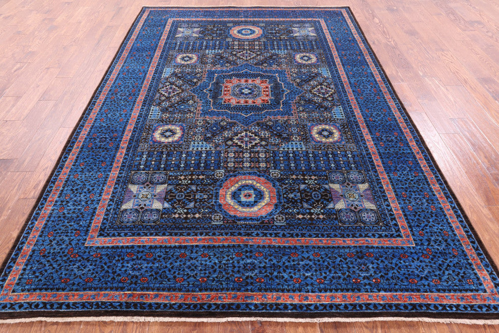 Geometric Mamluk Hand-Knotted Wool Rug 6' 10" X 9' 10" - Q12245