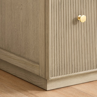 Oza Bath Vanity with Quartz Stone Top, Aged Natural Oak, 72", Double Vanity, No Mirror