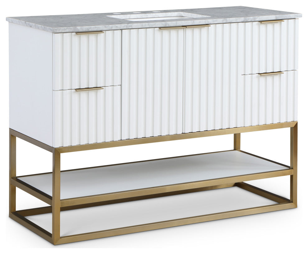 Monad Bathroom Vanity, White, 48" Wide