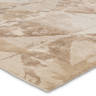 Agate Handmade Geometric Taupe/ Cream Area Rug 5'X8'