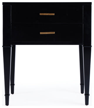 Kai 2 Drawer Burl Wood End Table, Black Licorice