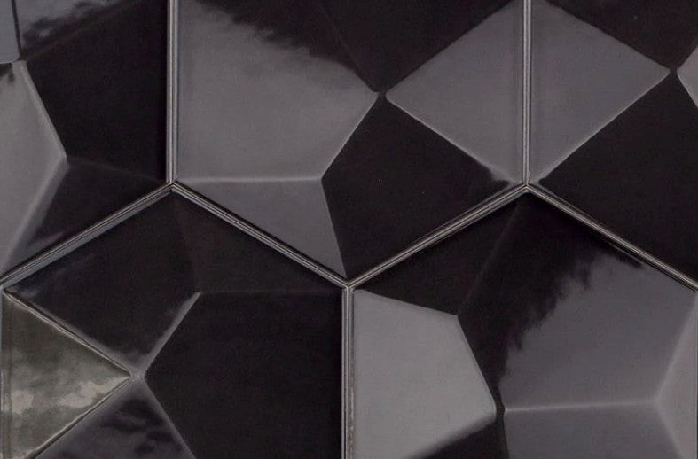 Ciner Brown 3D 2" Hexagon Polished Porcelain Mosaic, 30 Sq Ft.