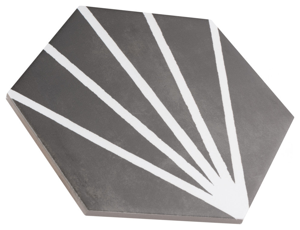 Horizon Dusk Hex Nero Porcelain Floor and Wall Tile