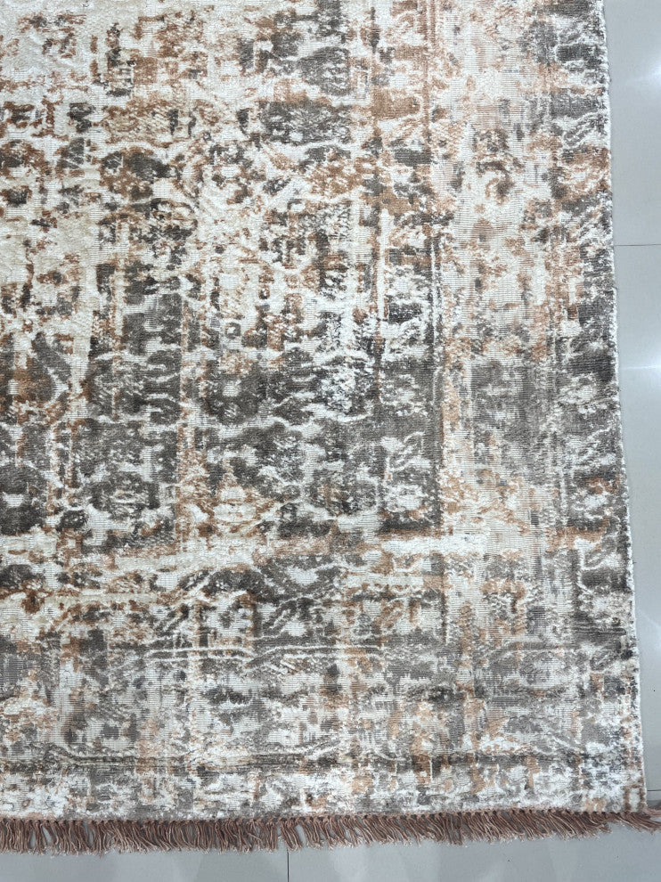 Hand-Knotted Wool Copper Transitional Modern Modern Rug, 7' X 9'