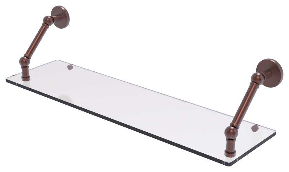 Prestige Skyline 30" Floating Glass Shelf, Antique Copper