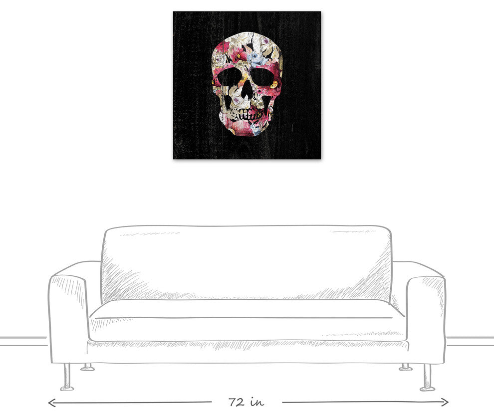 Floral Skull 30x30 Canvas Wall Art