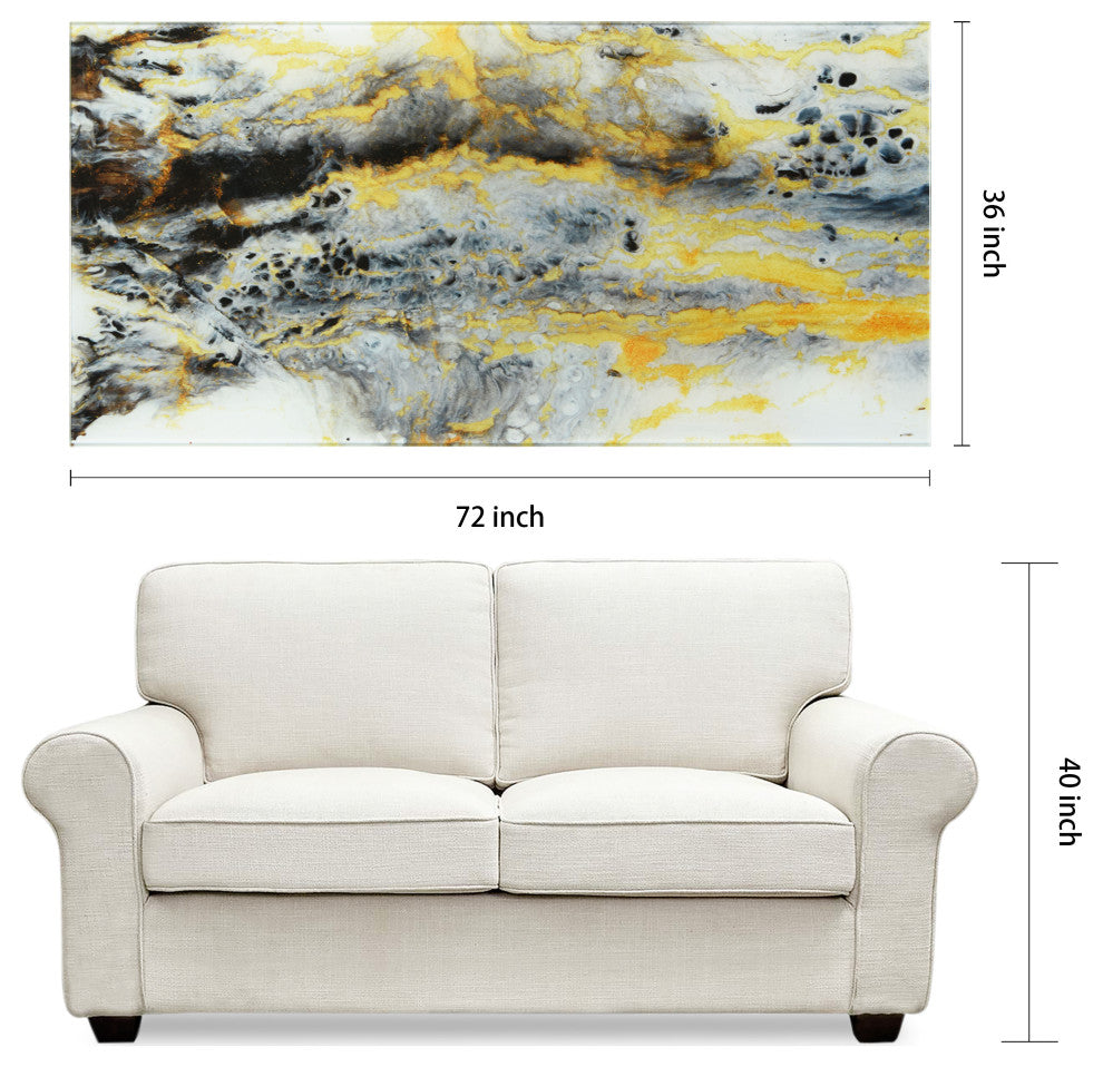 "Granite" Frameless Free Floatingtempered Glass Wall Art, B
